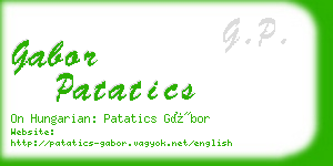 gabor patatics business card